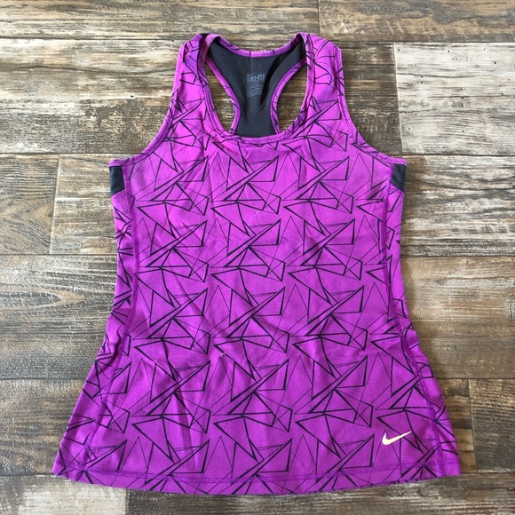 Nike Tops - Nike Purple & Black Pattern Dri Fit Tank Top